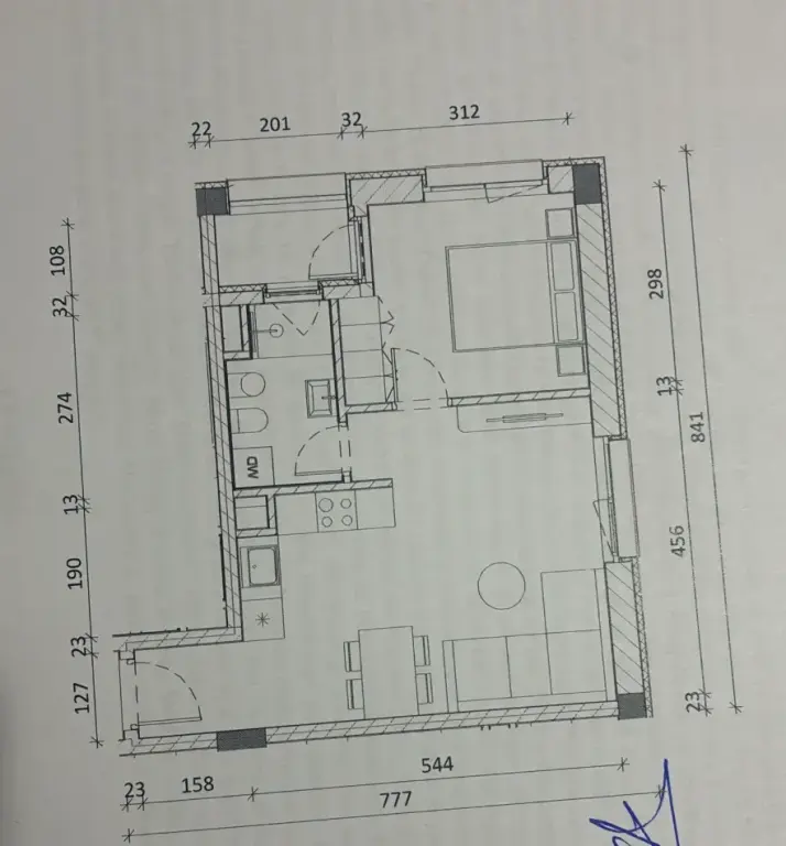 Shitje | Apartament 1 + 1 | Rezidenca Kadiu | 99000 €