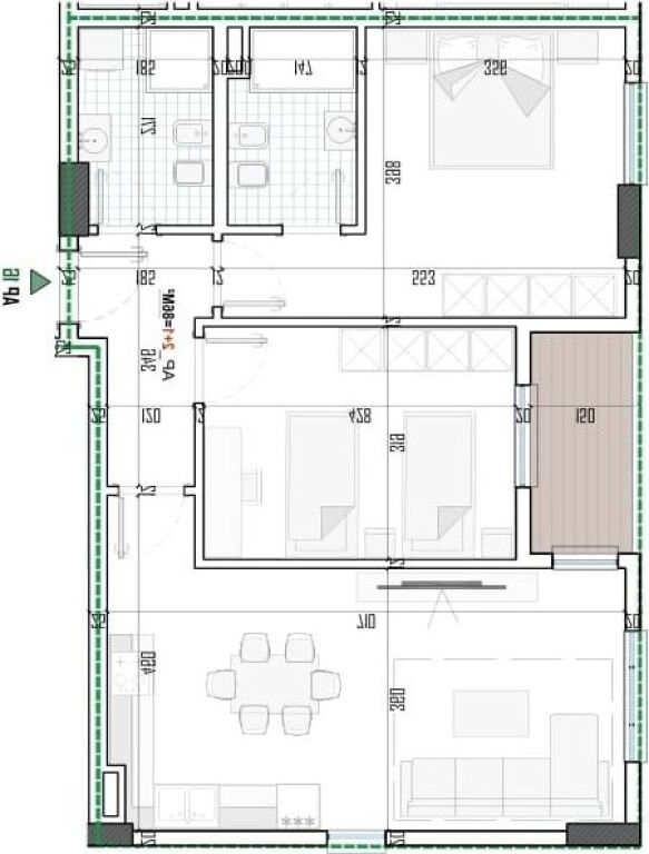 Paion Residence, Paskuqan – Appartamento 2+1+2+ balcone in vendita!☀️