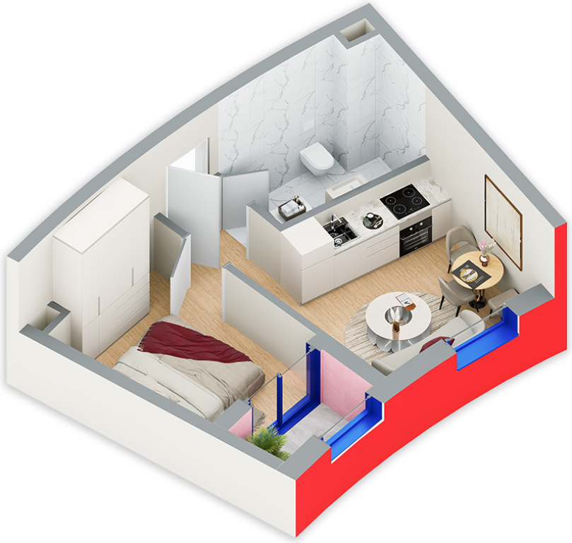 Apartment 1+1 Residence Ballada Farke 67,000 euro