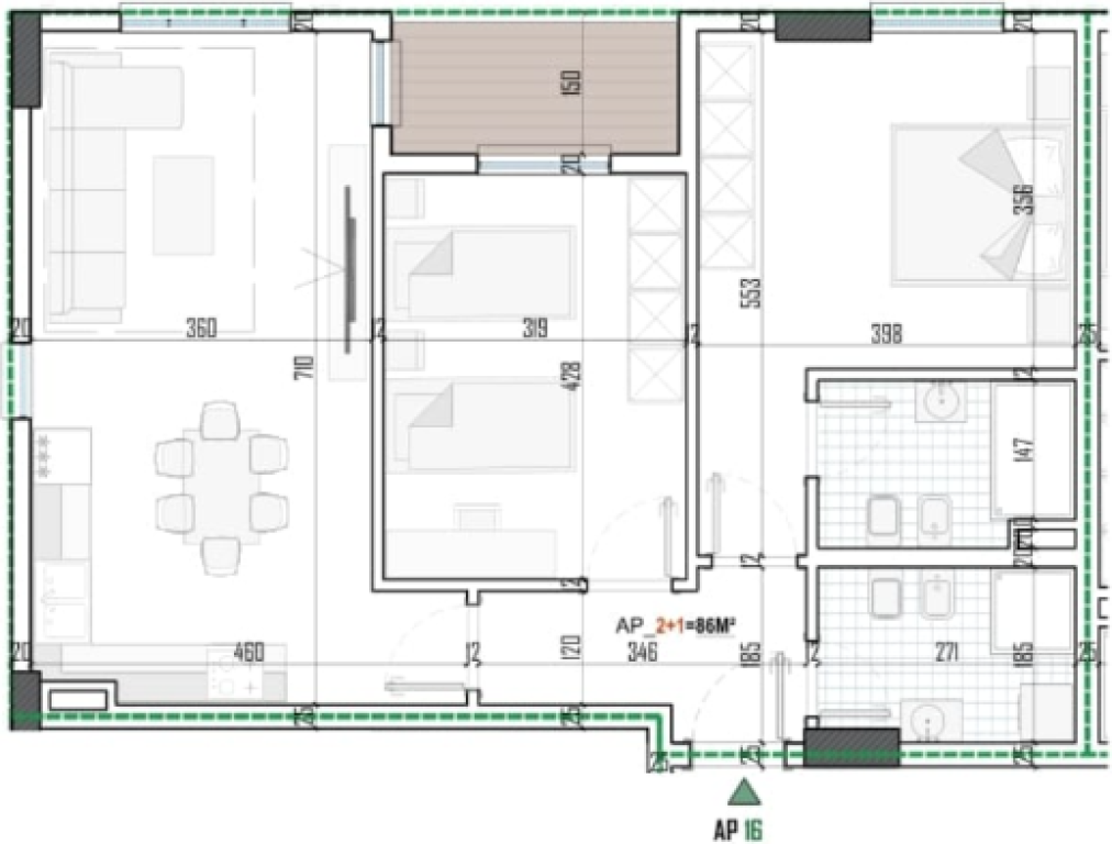 VENDESI APPARTAMENTO 2+1 – Paion Residence, Paskuqan