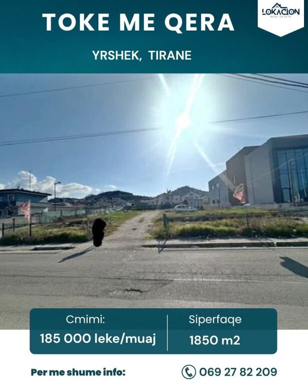 LAND FOR RENT 1850 M - YRSHEK, BELOW TOP-CHANNEL
