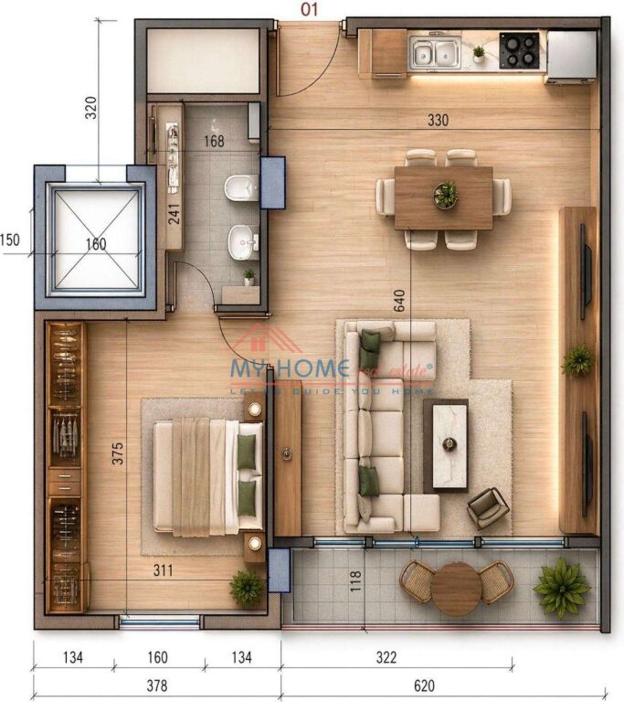 Apartment 1+1 for Sale at Lake side in Paskuqan