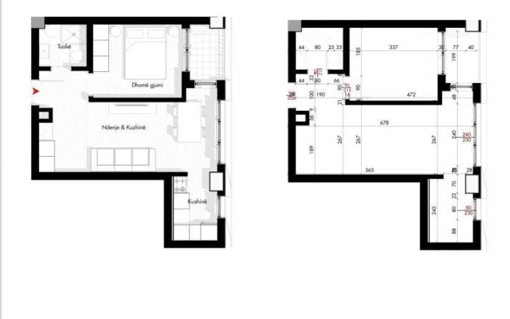 Apartament 1+1 ne Shitje prane Fushes ne Ali Dem