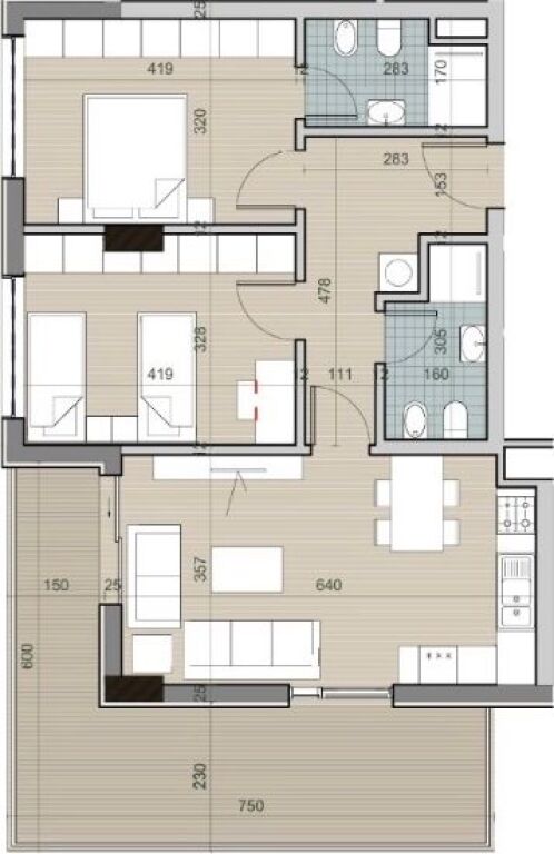 We sell 2+1+2 Apartment with View of the Park, Univers City, QTU