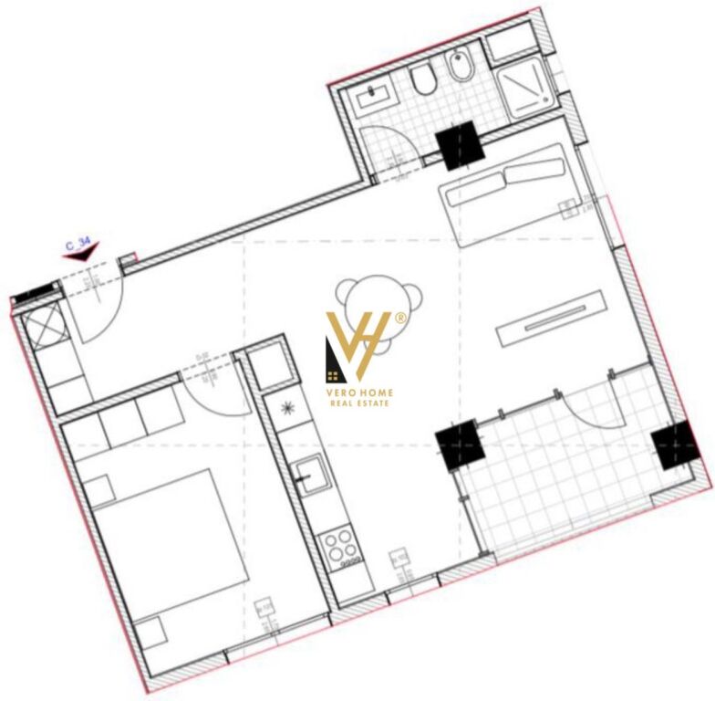 FOR SALE APARTMENT 1+1+BLK NEAR RIVER PARK, ASTIR 88,000 EURO