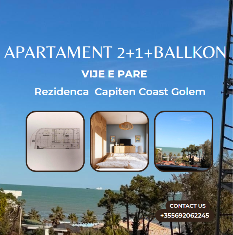 2+1 apartment + balcony for sale in Captain Coast Residence, Golem