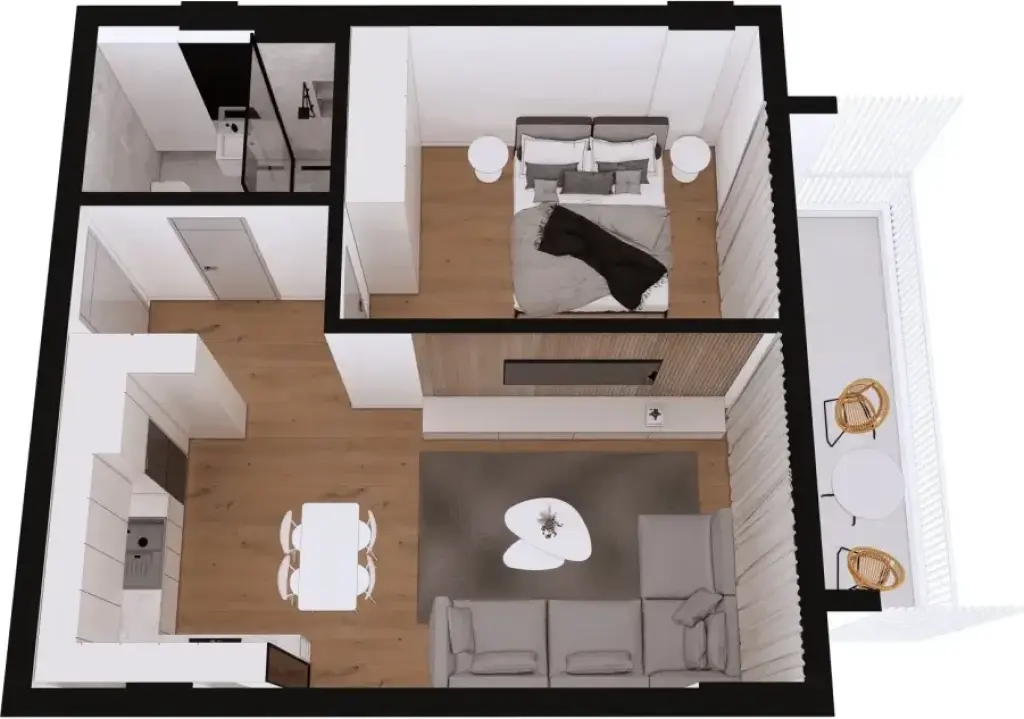 Shitje| Apartament 1 + 1 | Rruga e Fshatrave Turistikë | 101500 €/muaj