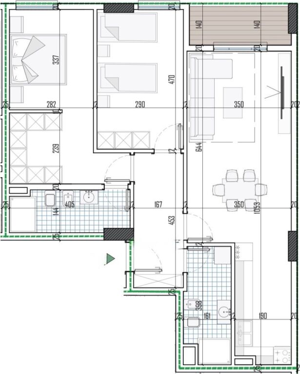 We sell 2+1+2 Apartment with Wardrobe, Paion Residence - Paskuqan