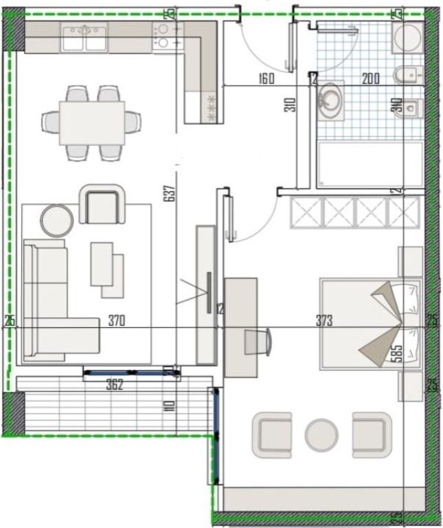 Apartament 1+1 per shtije tek Residenca Apollo ne Paskuqan.