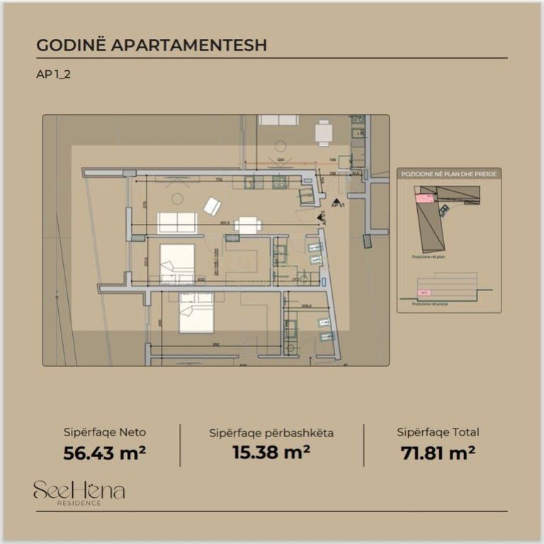 Apartment 1+1 for sale in SeeHëna Residence- Mjull Bathore!