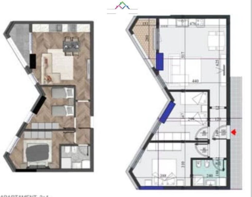 Apartament Ne Shitje 2+1 Tek Dritan Hoxha (ID B120850) Tirane