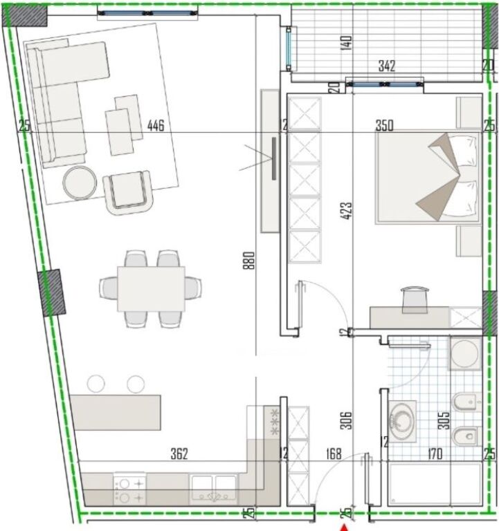 Apartament 1+1 per shtije tek Residenca Apollo ne Paskuqan.