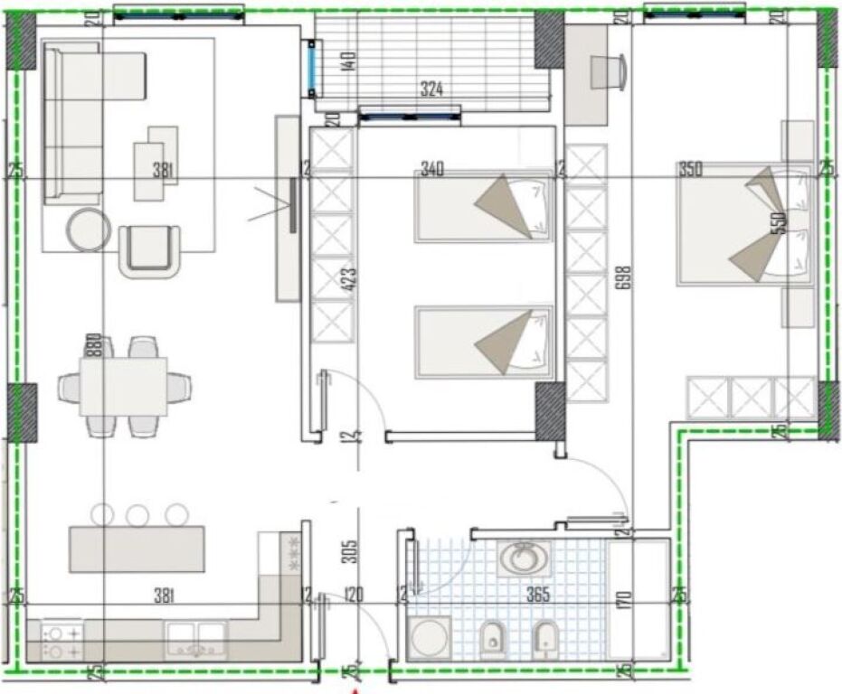 Apartament 2+1 per shitje tek Residenca Apollo ne Paskuqan.