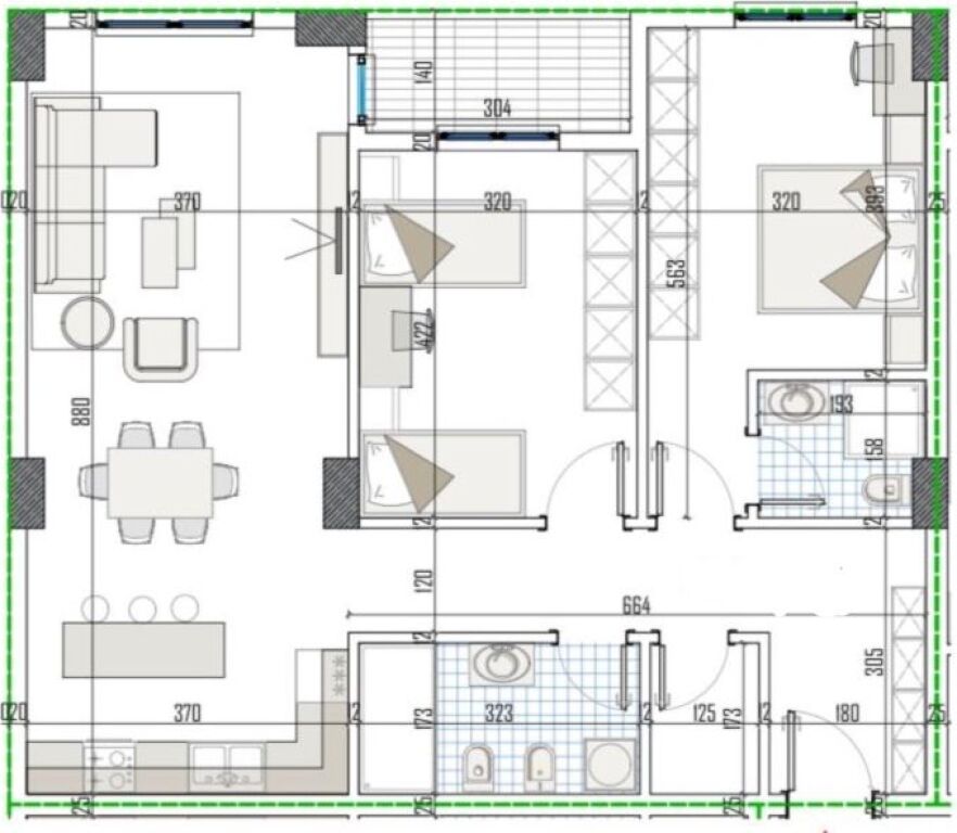 2+1 apartment for sale at Residenca Apollo in Paskuqan.
