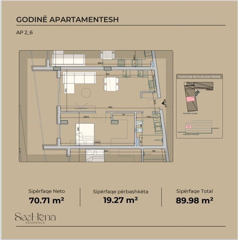 Apartment 1+1 for sale in SeeHëna Residence- Mjull Bathore!