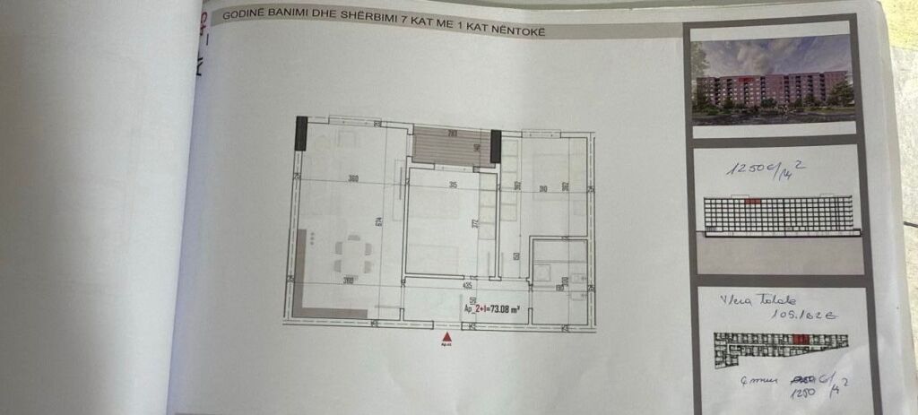 Appartamento 2+1 in vendita, 85 m², 6° piano – Fine del Nuovo Viale, Tirana (Treno)