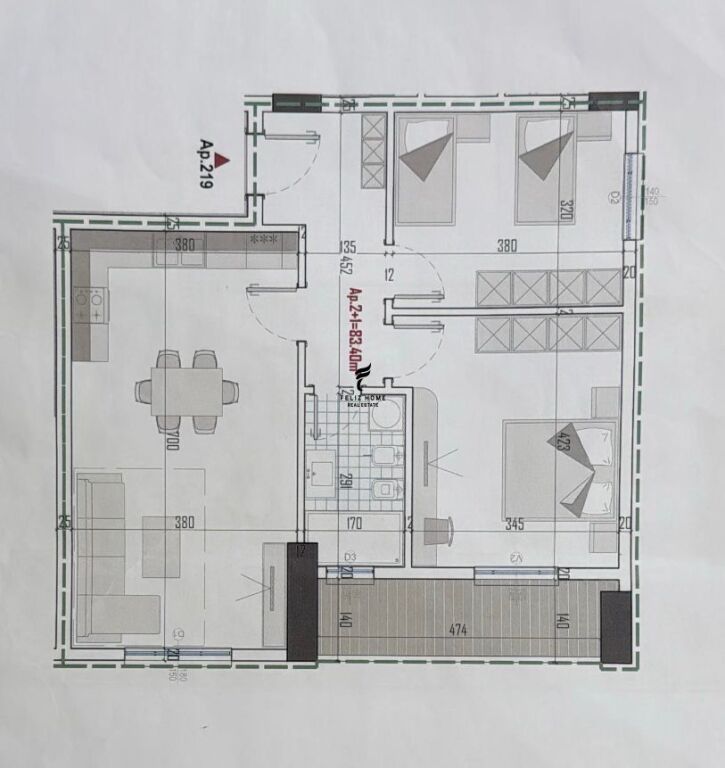 VENDESI APPARTAMENTO 2+1 KAMEZ 87.000 EURO FH-71868