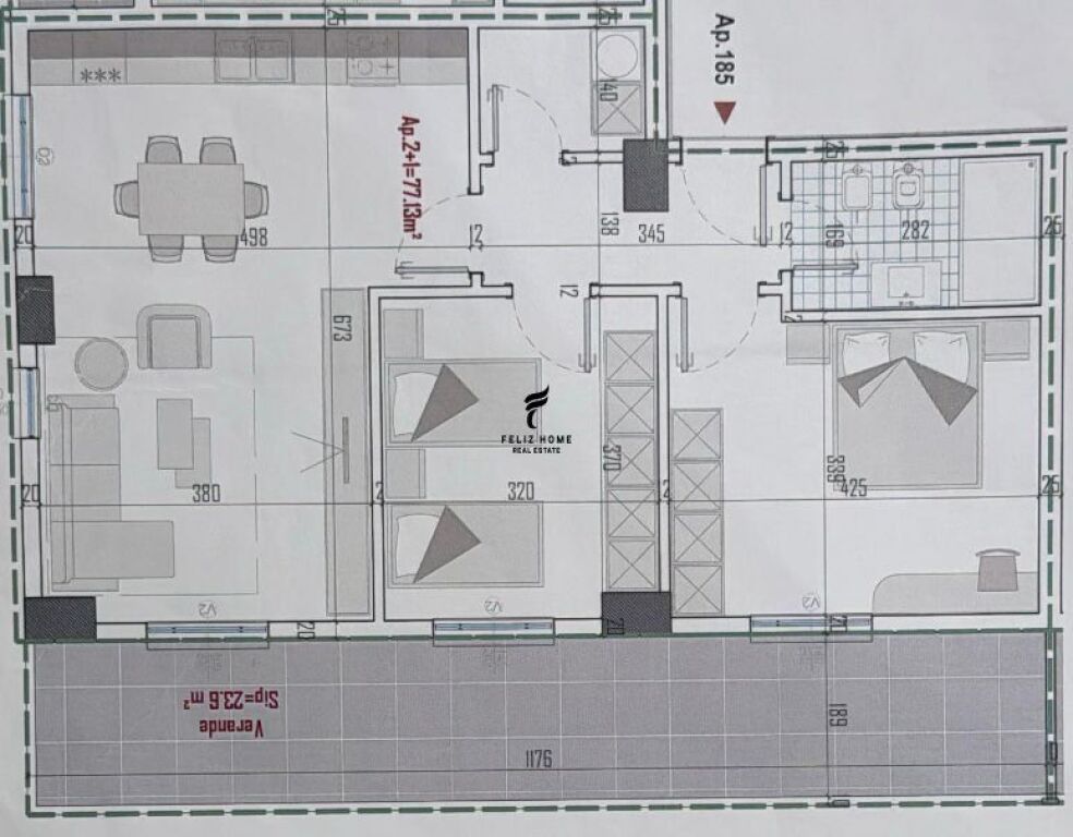 VENDESI APPARTAMENTO 2+1 KAMEZ 81.000 EURO FH-71872
