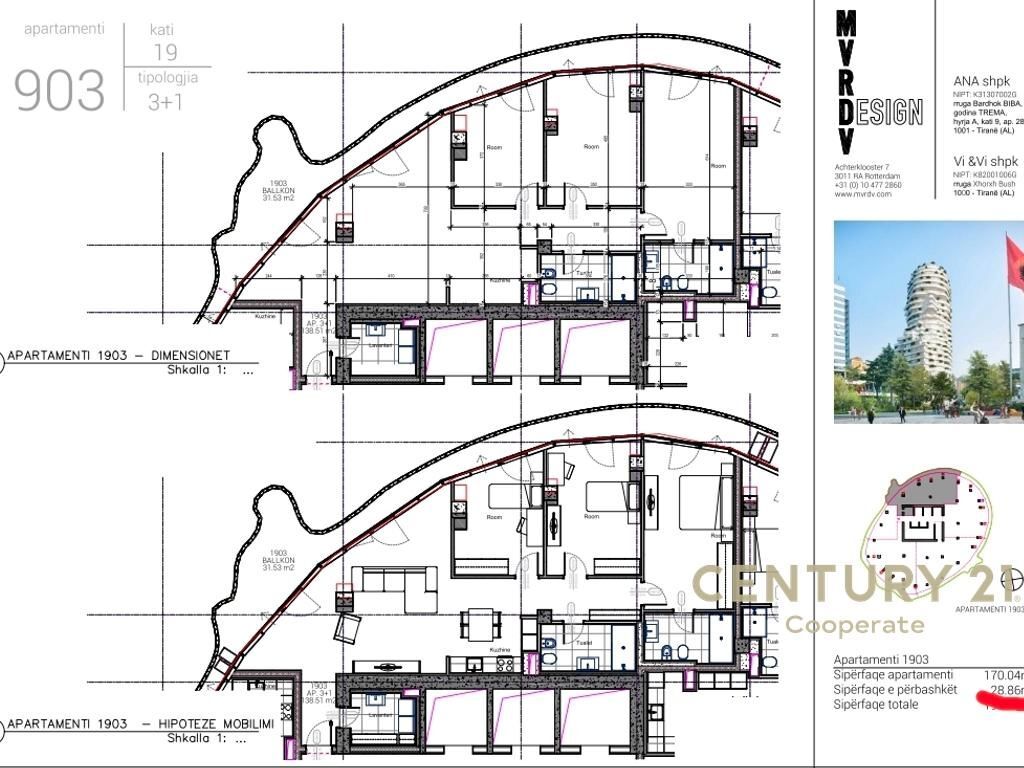 SHESIM APARTAMENT 3+1 TEK TIRANA ROCK
