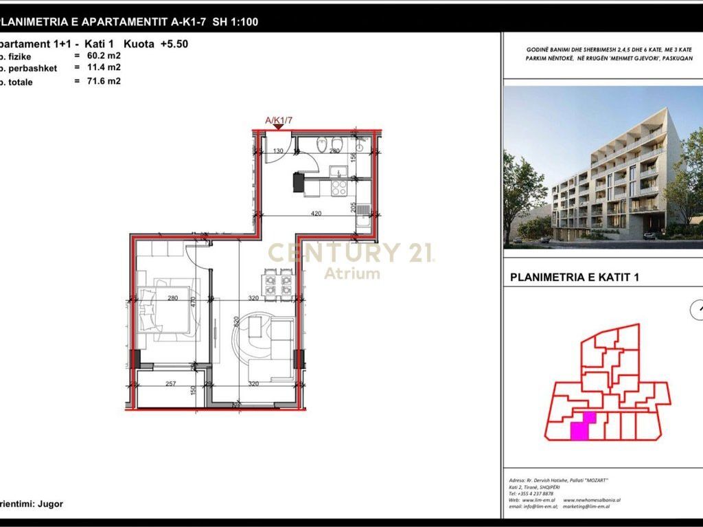 SHITET APARTAMENT 1+1 TEK KOMPLEKSI ALUNA 5, PASKUQAN!
