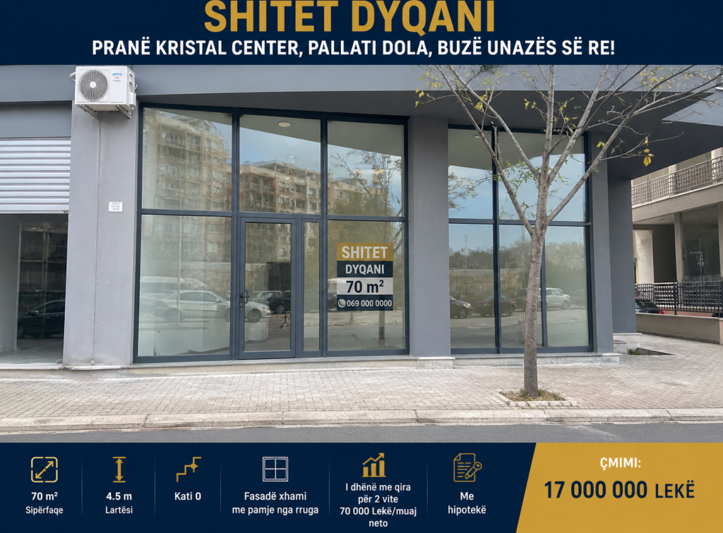 Shop for sale-50 m at the corner of Kristal Center, Dola building, next to the New Ring!