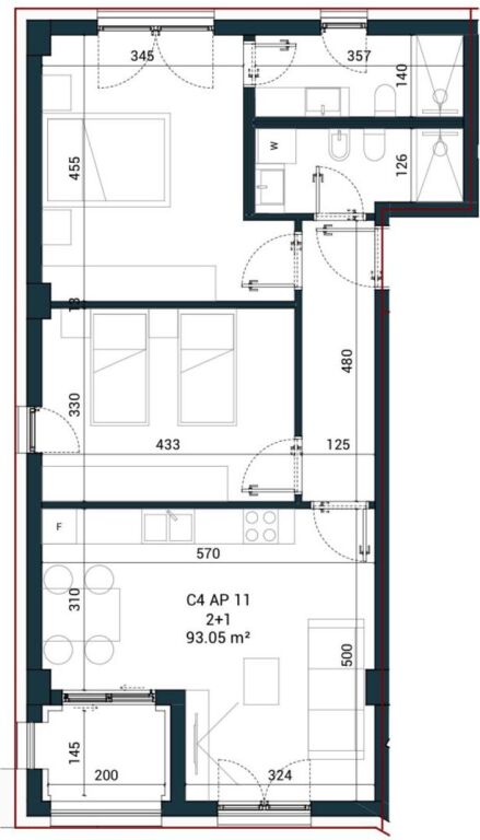 Apartment 2+1 for sale in Sun Palace