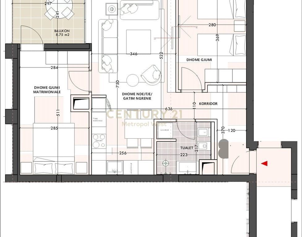 Apartment 2+1 for sale at Vlora Marine!