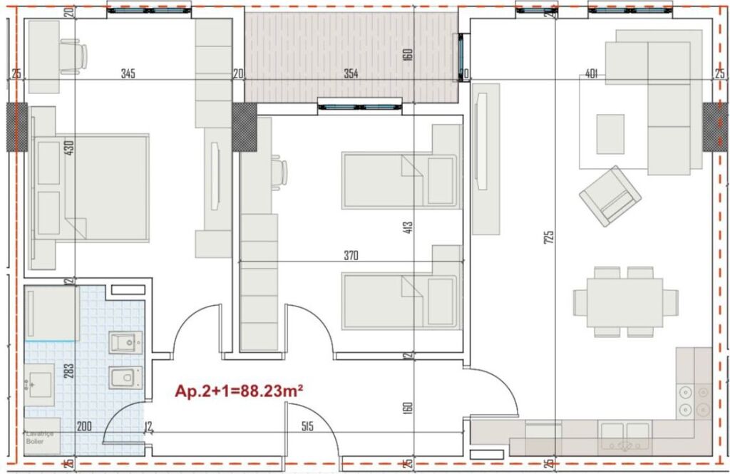 Appartamento 2+1+ posto auto in vendita a Paskuqan