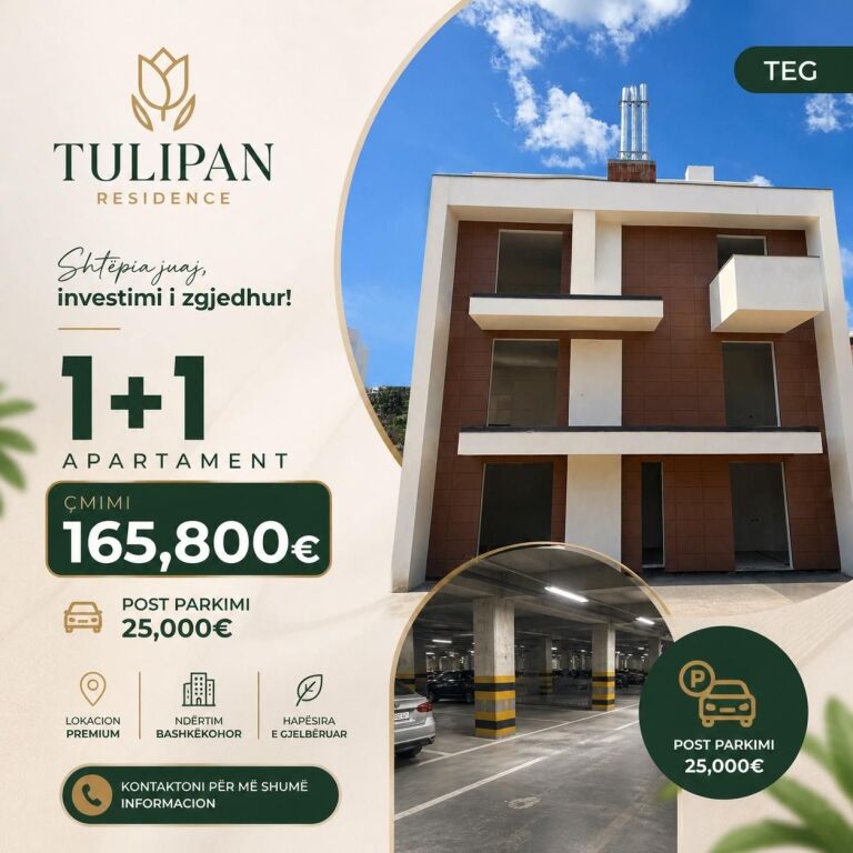 🏡 Appartamento 1+1 in vendita – Tulipan Residence, vicino a TEG
