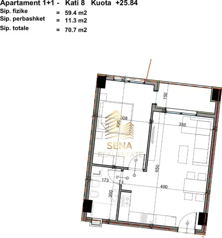 Shitet, Apartament 1+1+BLK, Paskuqan – “Aluna” Residence, 88.400 Euro - Widok 2