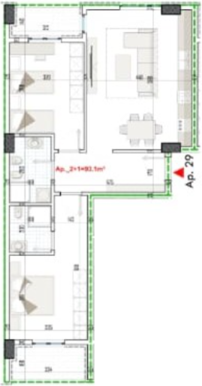 VENDESI APPARTAMENTO 2+1+2 – Residenza Apollo, Paskuqan