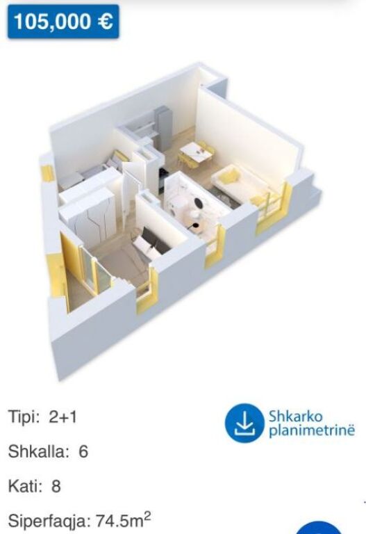 🏡NQS PO KERKONI NJE APARTAMENT TE LIRE JA KU E KENI , PER 4 VETA , JEPET ME QERA APARTAMENT 2+1 NE 21 DHJETOR 🏡