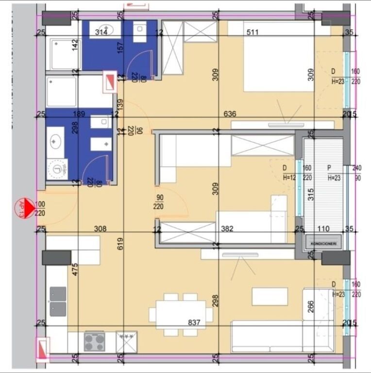 Apartment 2+1+2 for sale Ali Demi !