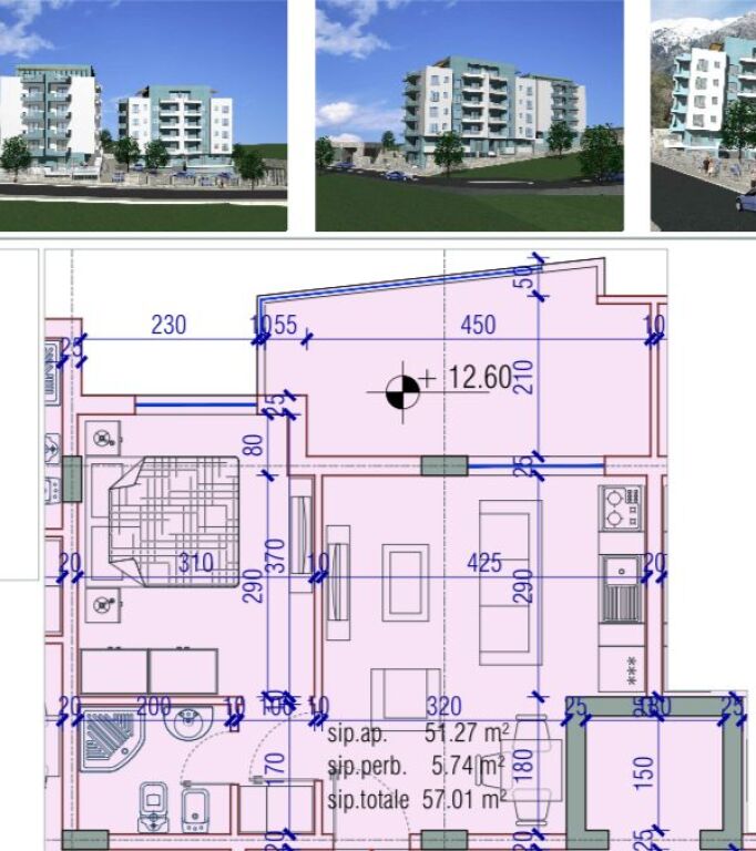 Shitet apartament 1+1 ne Dhermi tek Harmonia