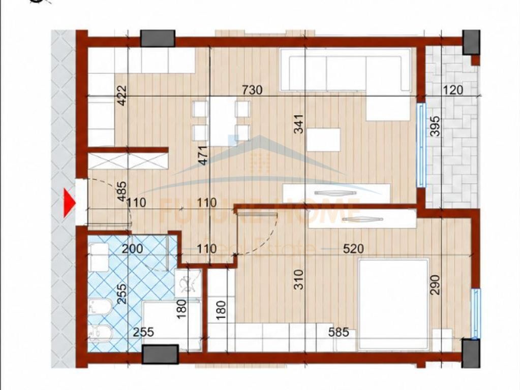 Shitet, Apartament 1+1,Kompleksi UrbanVista Tirana, Don Bosko