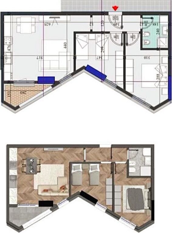 Appartamento 2+1 in Vendita Colonnade Residence📍Zogu i Zi, via Dritan Hoxha