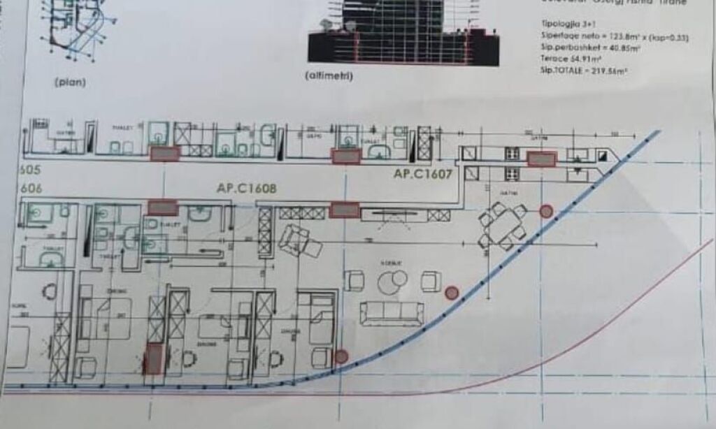 Apartment 3+1+2+Verand for sale at Ekspozita Building !