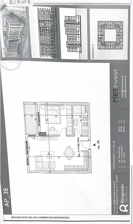 Shitet Apartament 1+1 ne Paskuqan / Tek Ring Side Residence