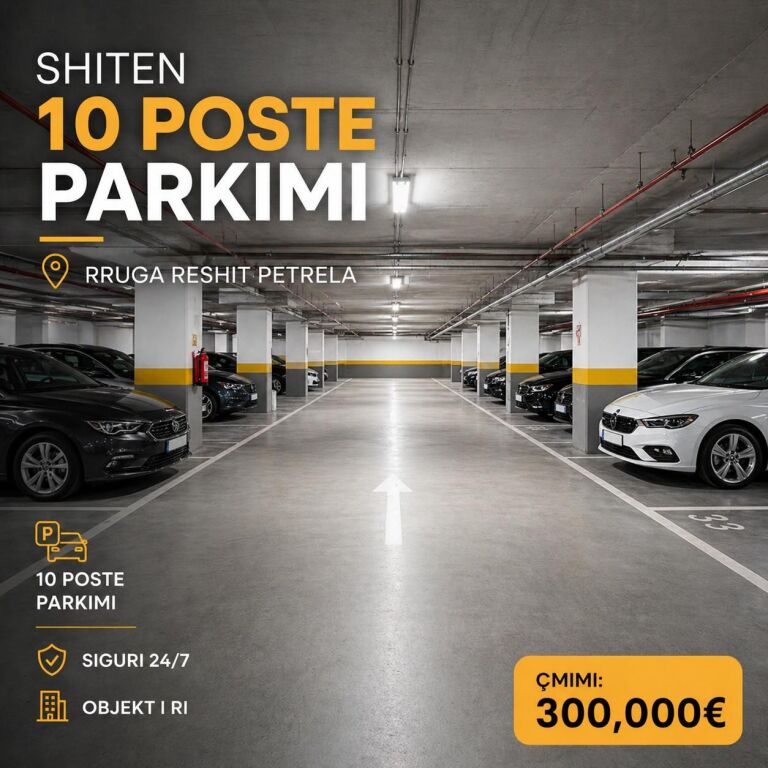 10 Parking Spots for Sale – Investment Opportunity 📍 Area: Reshit Petrela Street, Tirana