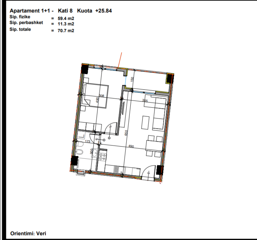 Në shitje | Apartament 1+1 te Aluna Residence, Paskuqan - Pamja 5