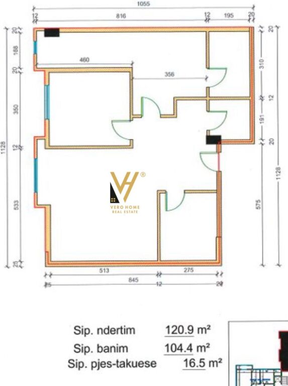 FOR SALE APARTMENT 3+1+2+BLK AT KOMUNA E PARISIT 360,000 EURO