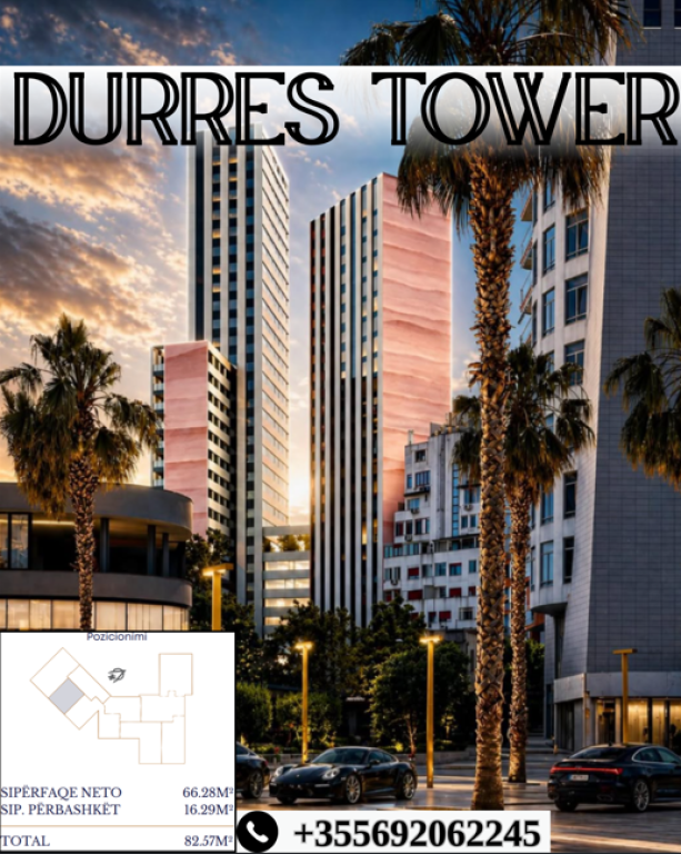 Apartament 1+1 për shitje tek Durrës Tower, Durrës
