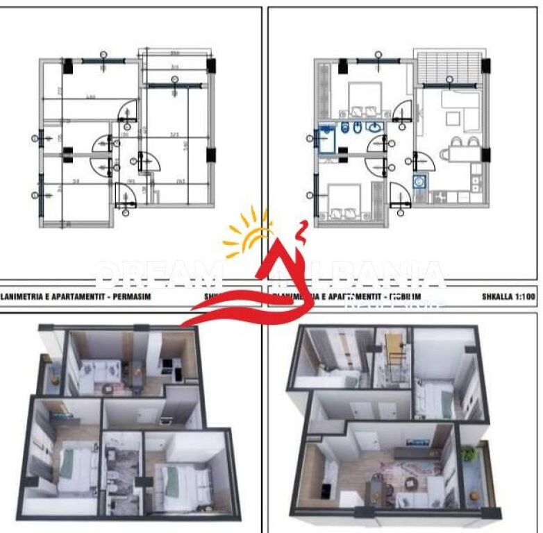 Apartamente 2+1 ne Golem prane Epidamn White Sensation (ID 41212224)