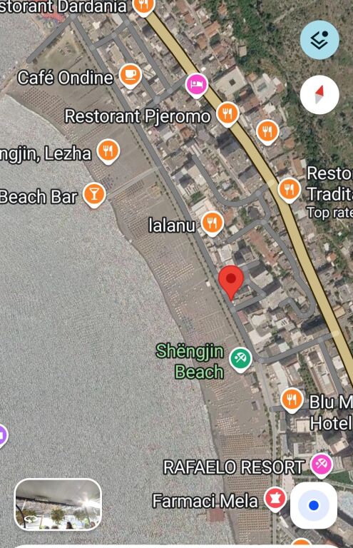 Shitet  apartament  1+1  në Shëngjin Brezi parë buzë detit  