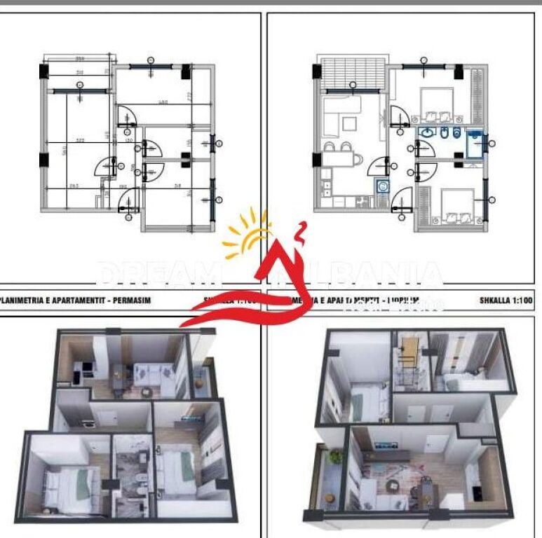 Apartamente 2+1 ne Golem prane Epidamn White Sensation (ID 41212224)