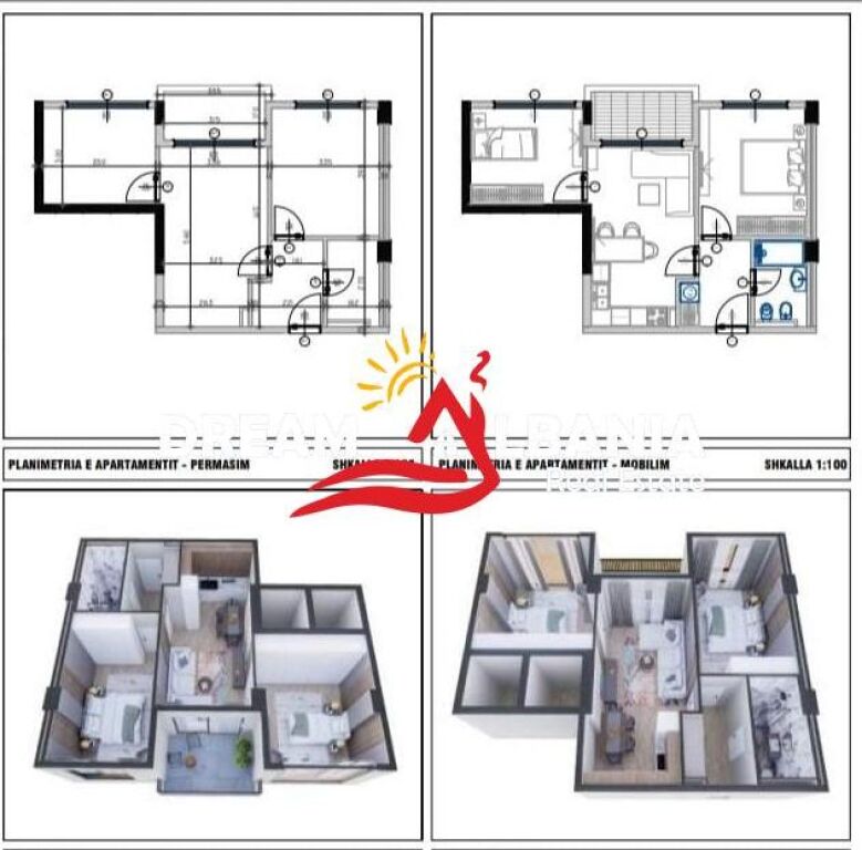 Apartamente 2+1 ne Golem prane Epidamn White Sensation (ID 41212224)