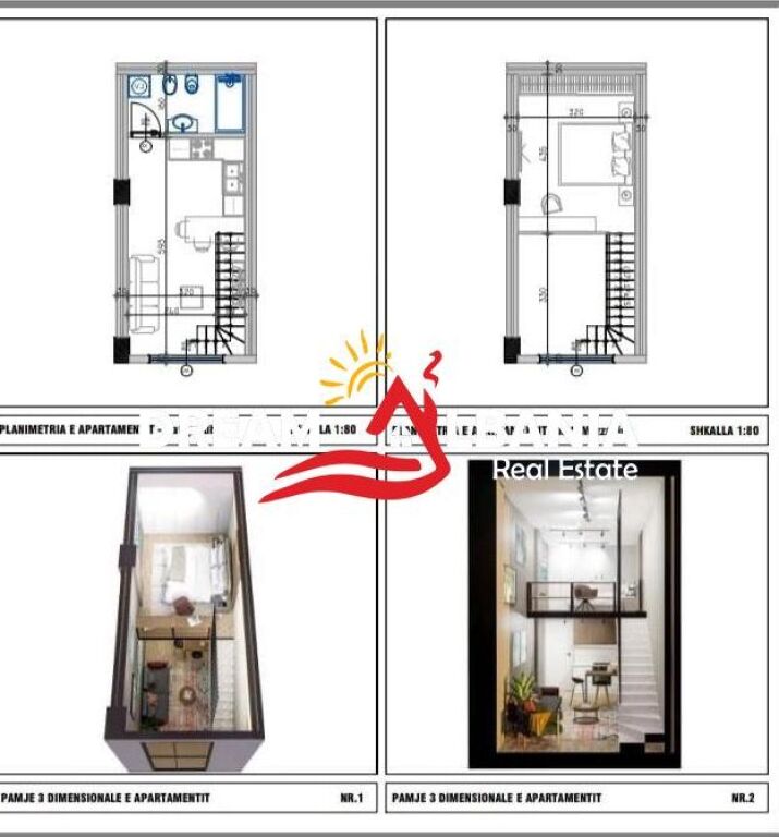 Shiten apartamente 1+1 duplex ne Golem prane Epidamn White Sensation (ID 41111560)