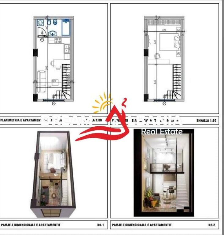 Shiten apartamente 1+1 duplex ne Golem prane Epidamn White Sensation (ID 41111560)