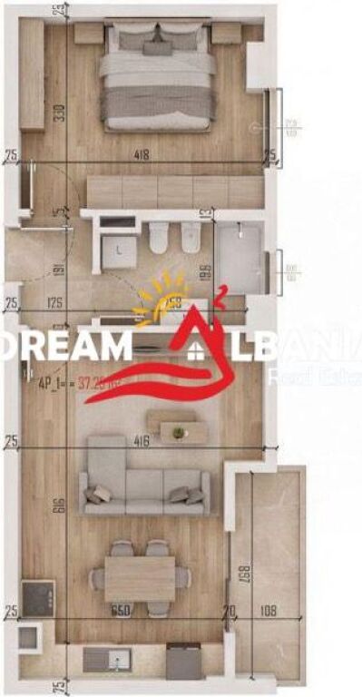 Apartament 1+1 Ne Shitje Ne Kamez (ID 41111558)