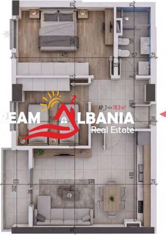 Apartament 2+1 Ne Shitje Ne Kamez (ID 41212225)